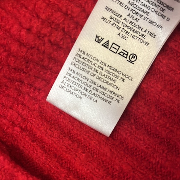 By Anthropologie Rhea Bow-Front Crop Cardigan Sweater New Red & Black Size XXS - Picture 7 of 7